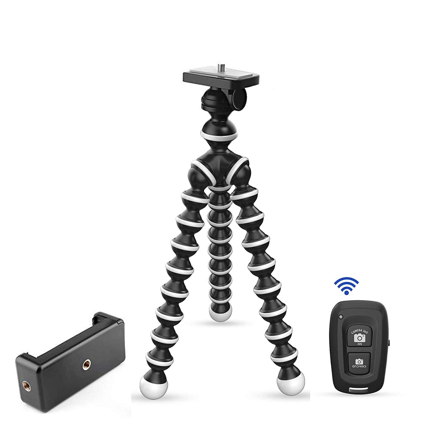 Tripod for Mobile Phone with Phone Mount & Remote, Flexible Gorilla Stand for DSLR