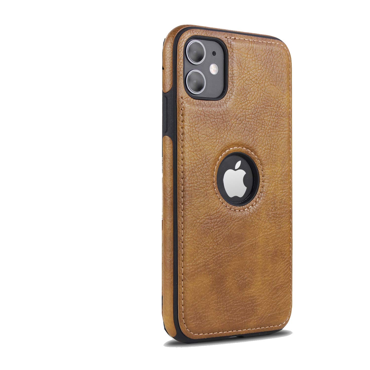 Back Cover for iPhone 11 (Flexible PU Leather, Silicone Brown)